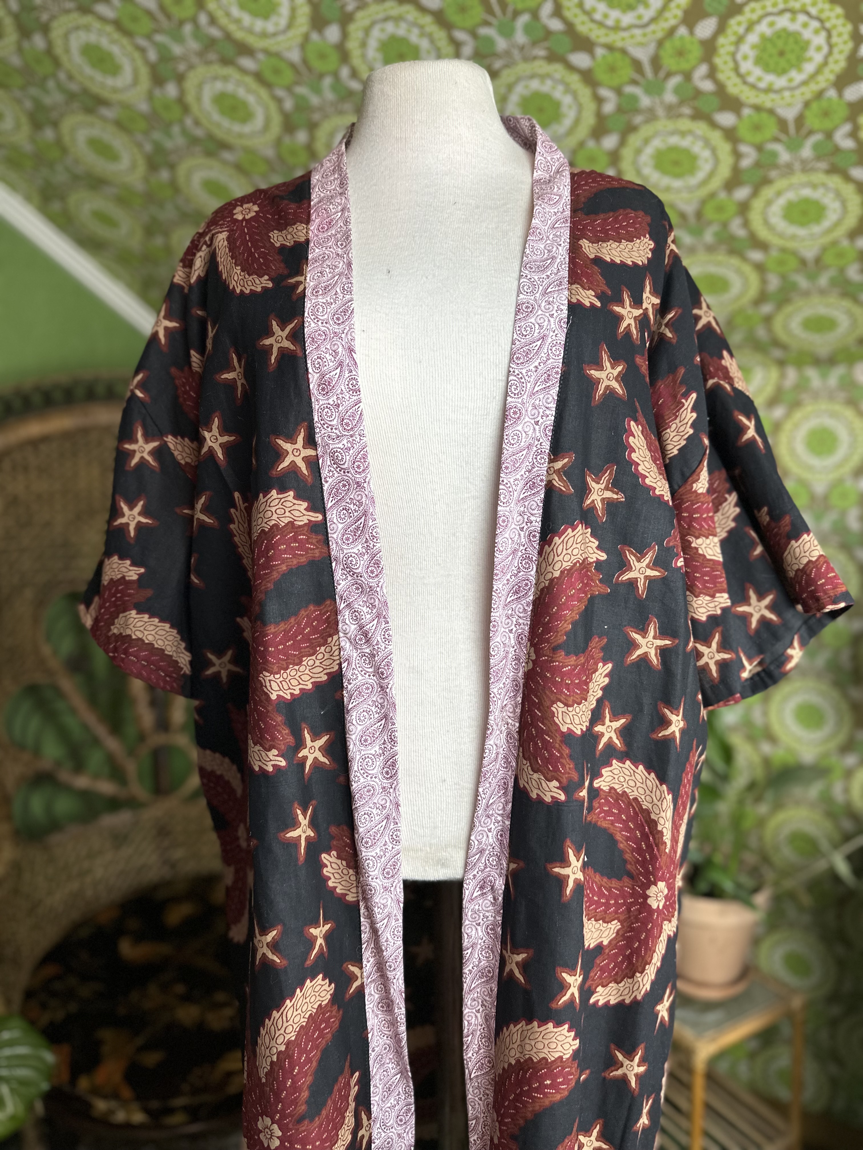 kimono burgundy feather  - 10