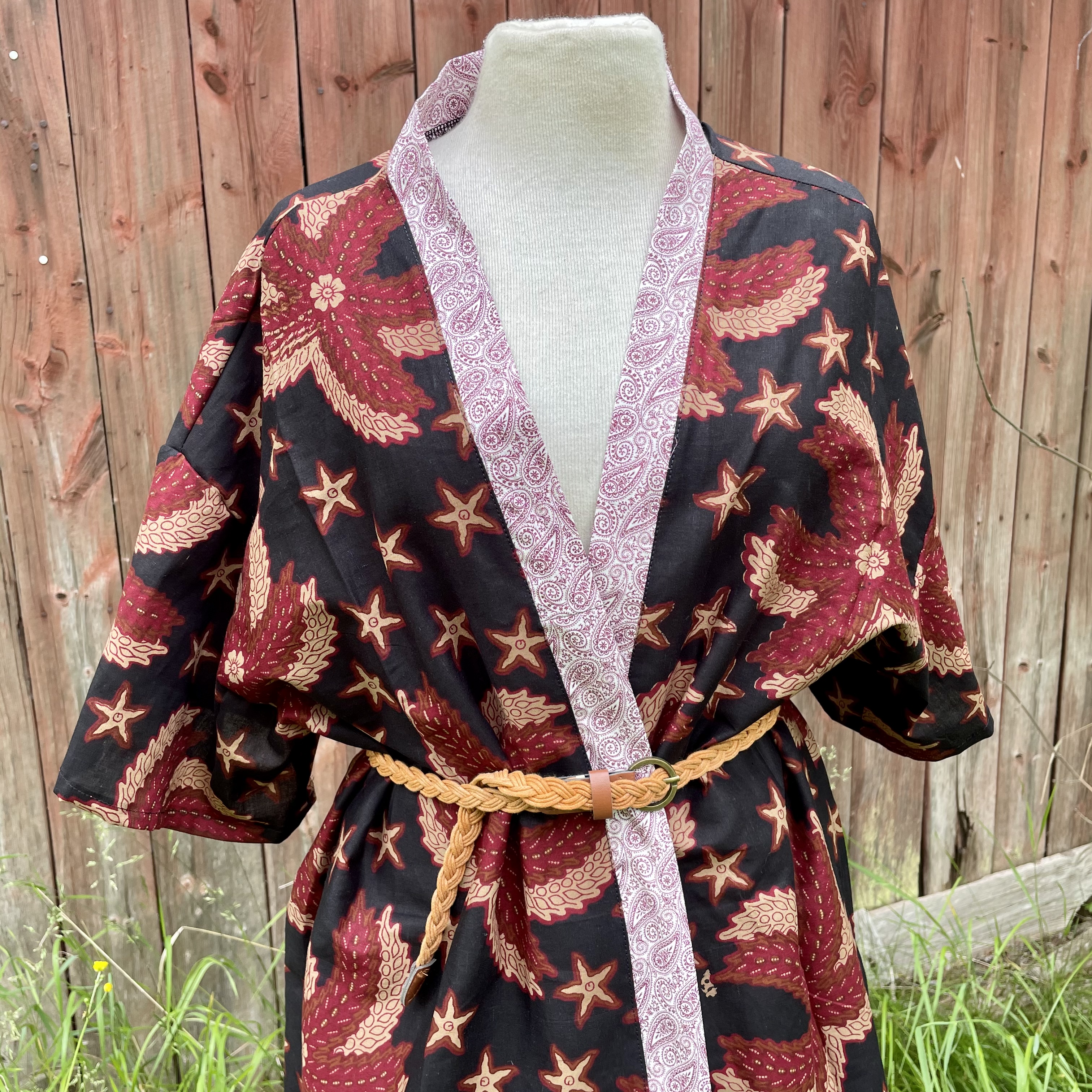 kimono burgundy feather  - 7