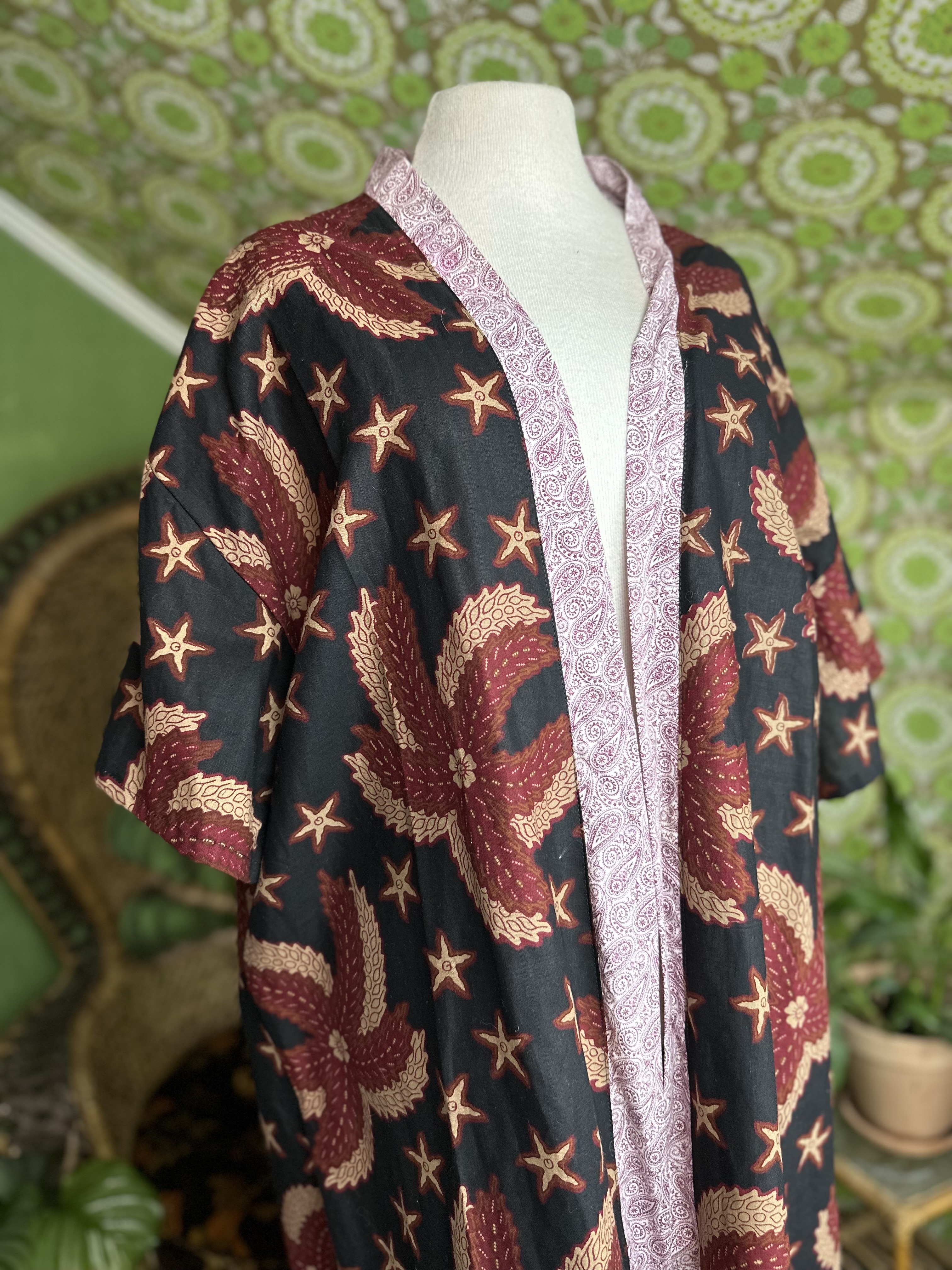 kimono burgundy feather  - 4