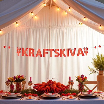 Girlang | "Kräftskiva" | 2 meter | Röd