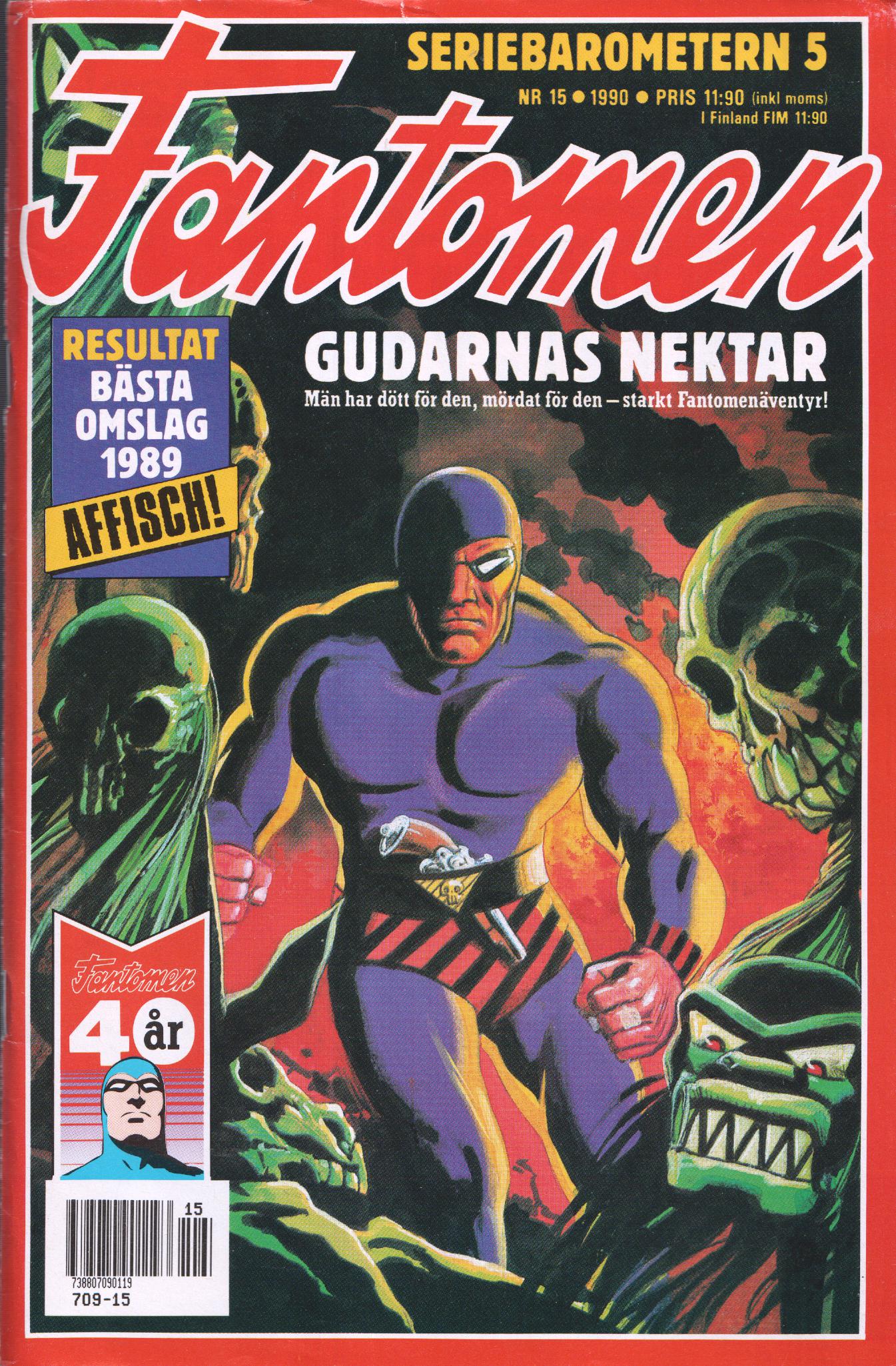 Fantomen nr 15 1990, begagnad, Affisch!