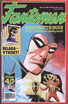 Fantomen nr 12 1990, begagnad, bilaga vykort