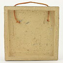 Willi Fischer (1960s) Quadratic Wall Plaque with Sunflower Relief 19 cm