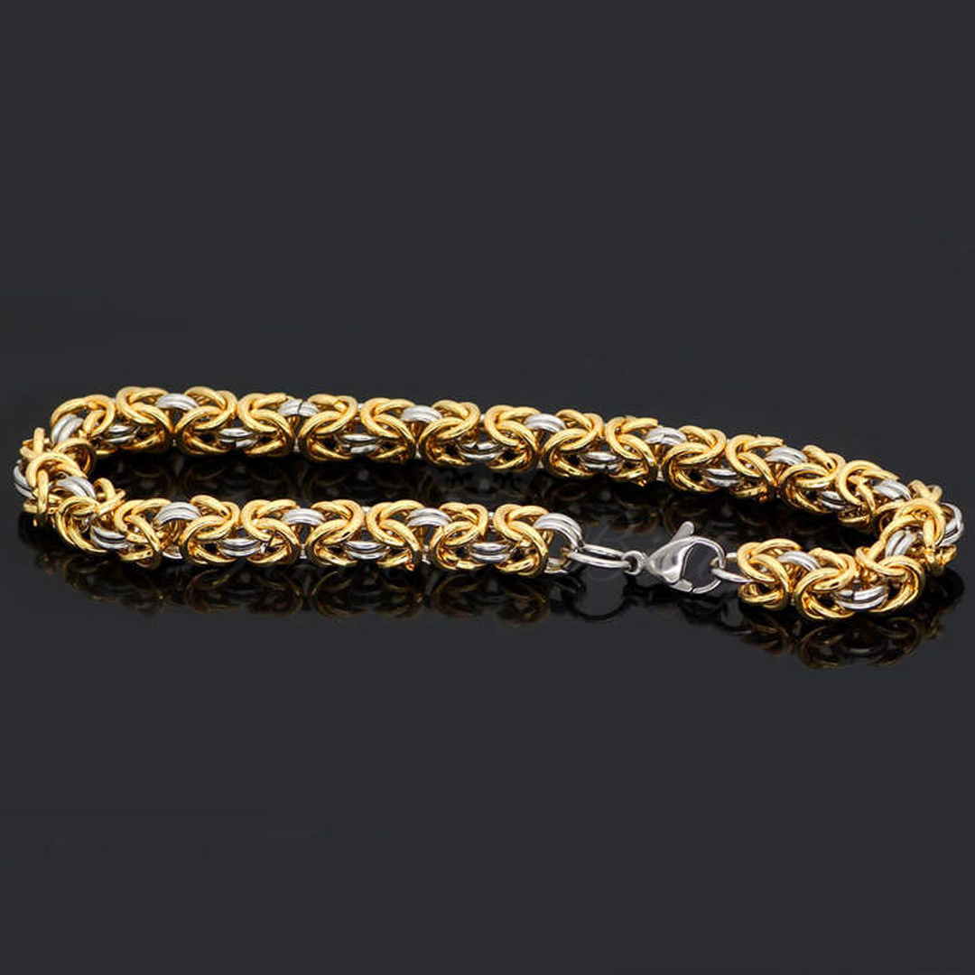 King Link Two Tone - Emperor Armbånd King Link Golden 8mm 316L - 2