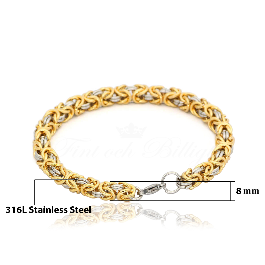 King Link Two Tone - Emperor Armbånd King Link Golden 8mm 316L - 4
