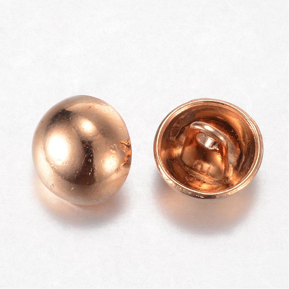 Buttons in metal - Gold, halfround 25 mm