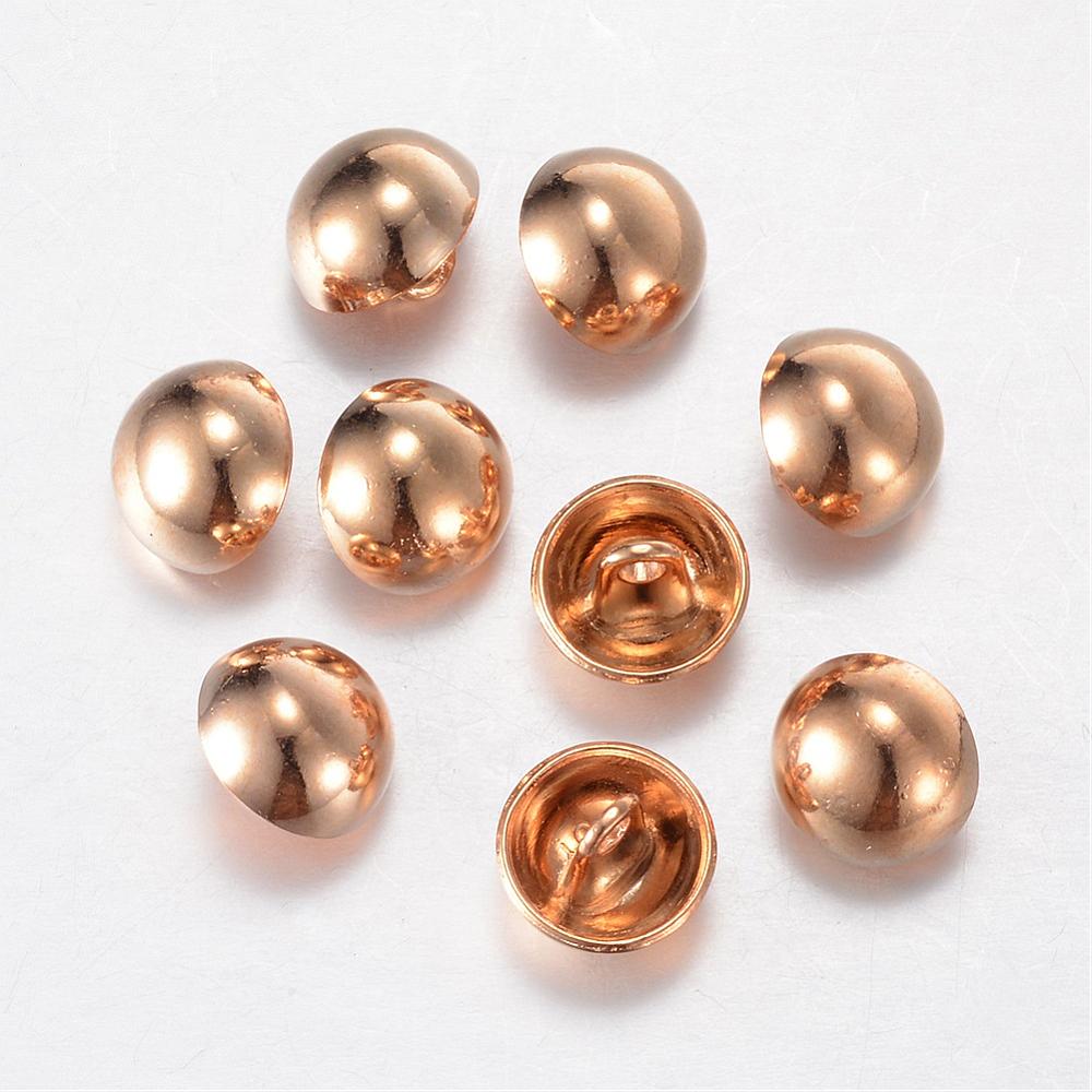 Buttons in metal - Gold, halfround 25 mm - 2