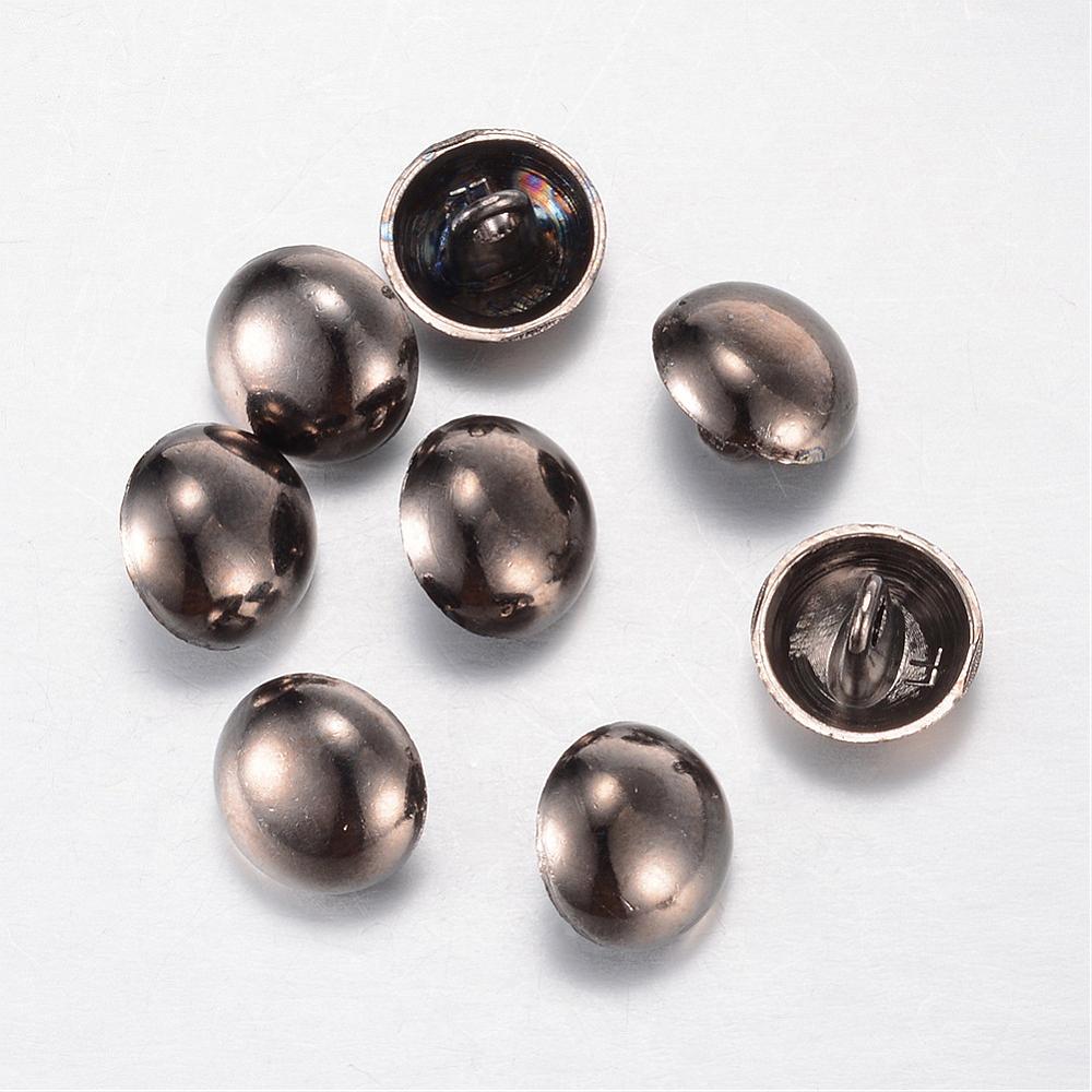 Knappar i metall -  Halvrund, Gunmetal 20mm  - 2