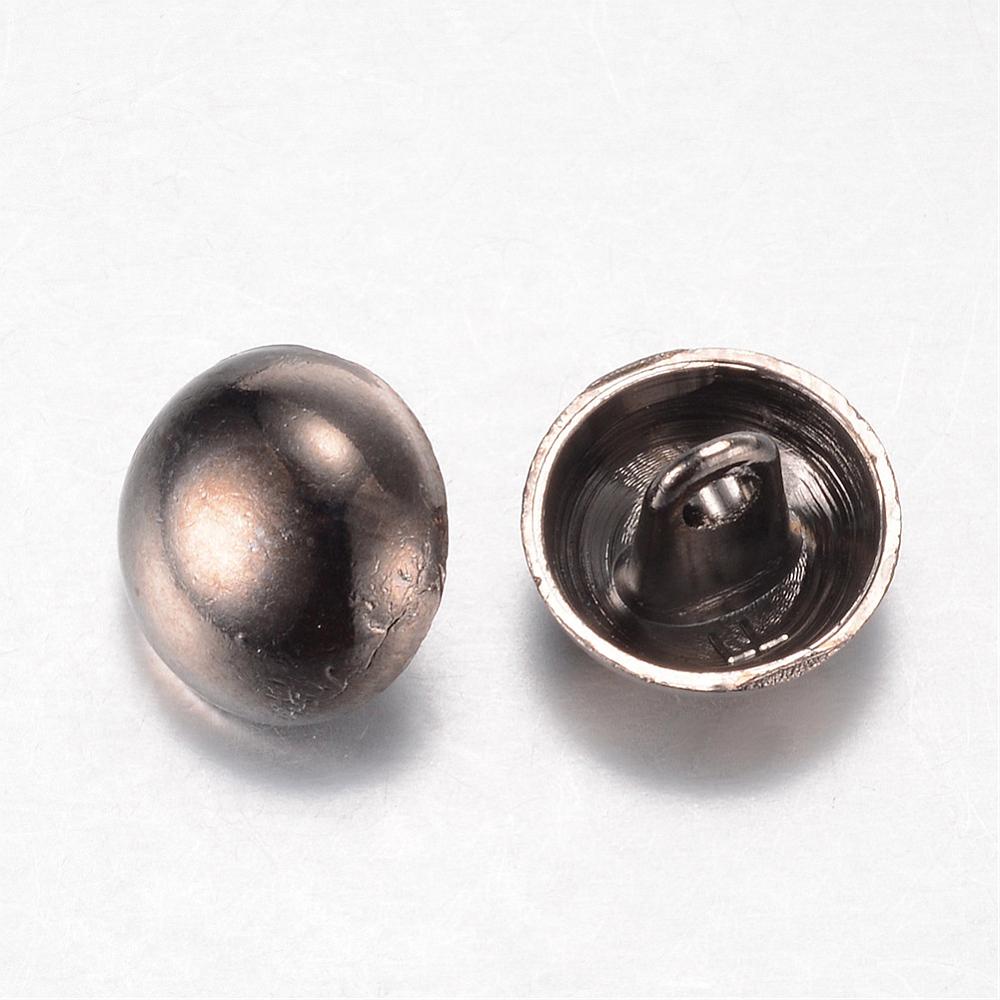 Knappar i metall -  Halvrund, Gunmetal 20mm 
