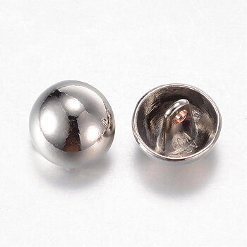Buttons in metal - PLatina,  halfround shank 11,5 mm
