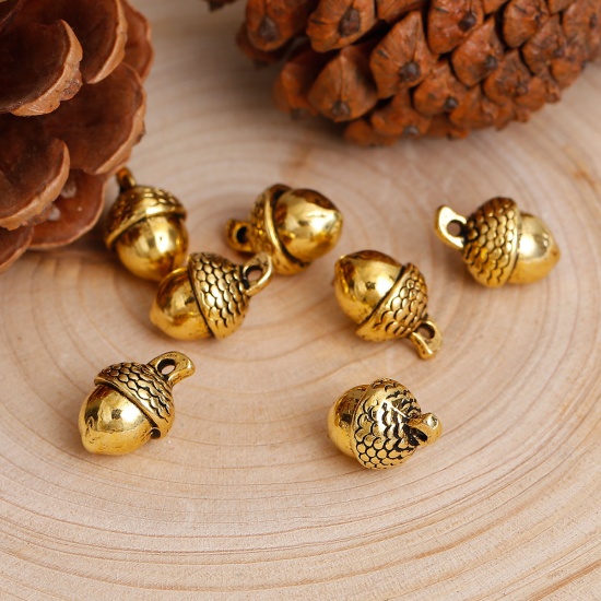 Berlock - Ekollon  3D, Guld  14mm