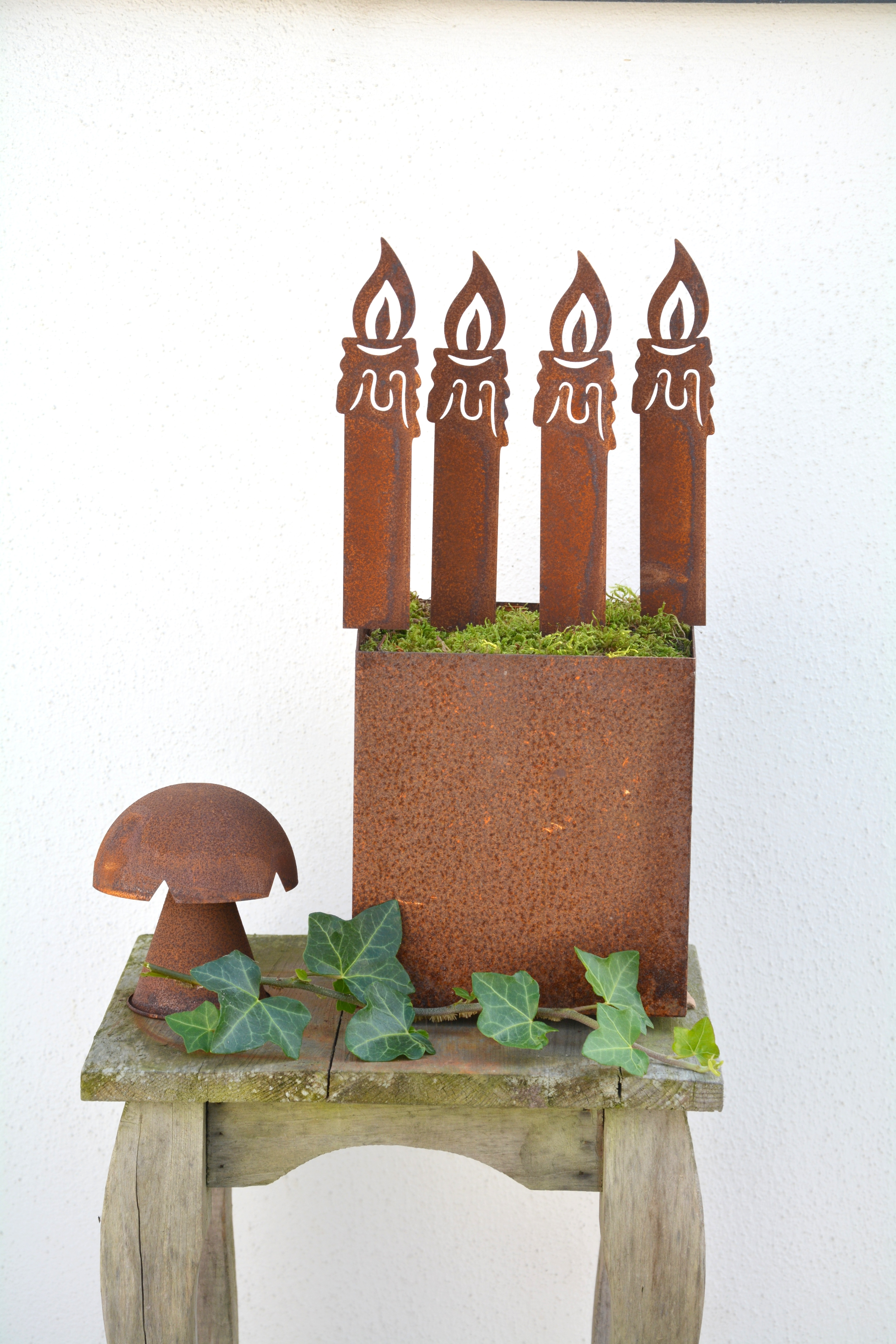 Rostigt ljus mellan 20 / 32 cm. Sticks. Ljus i rost - 4