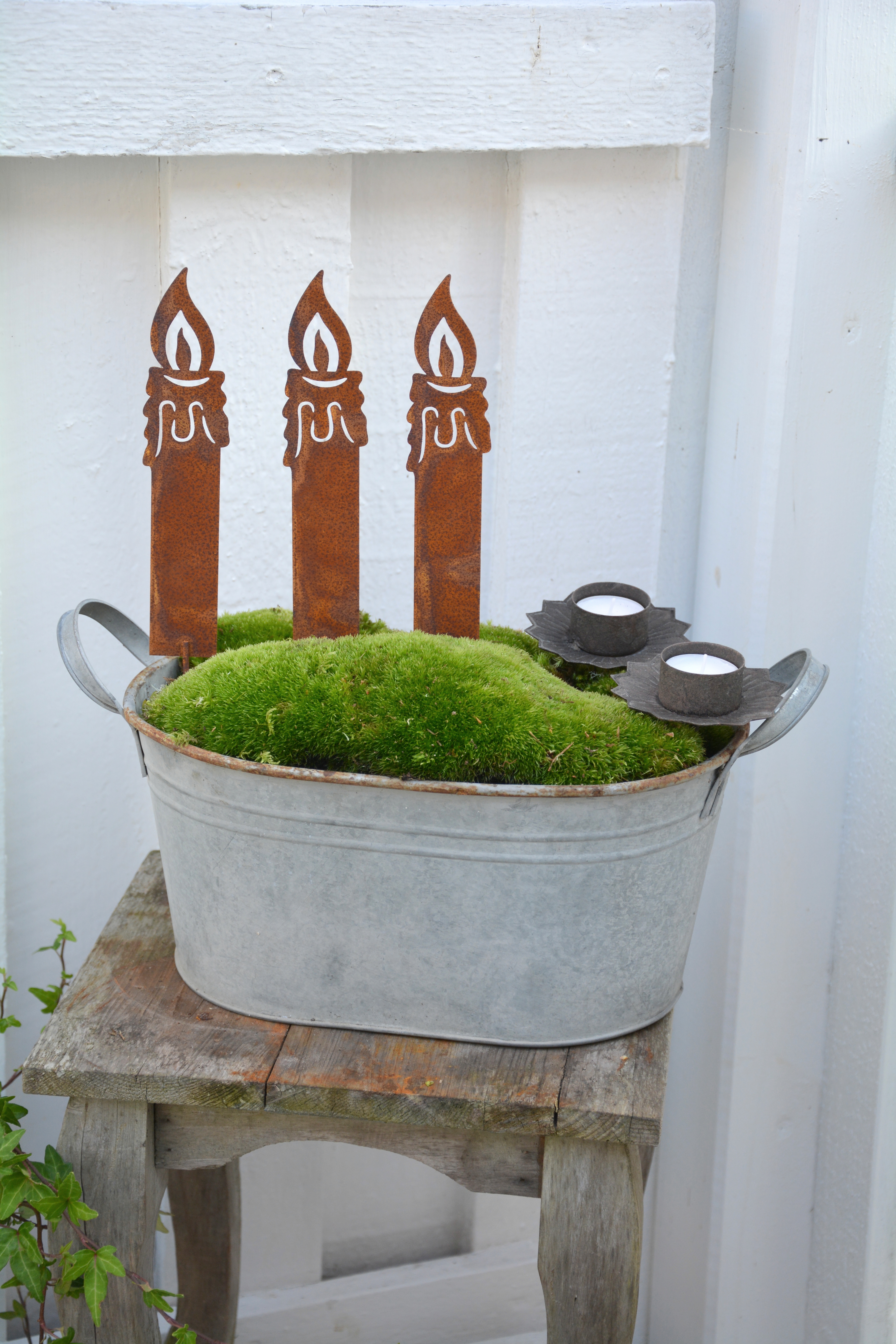 Rostigt ljus mellan 20 / 32 cm. Sticks. Ljus i rost - 8