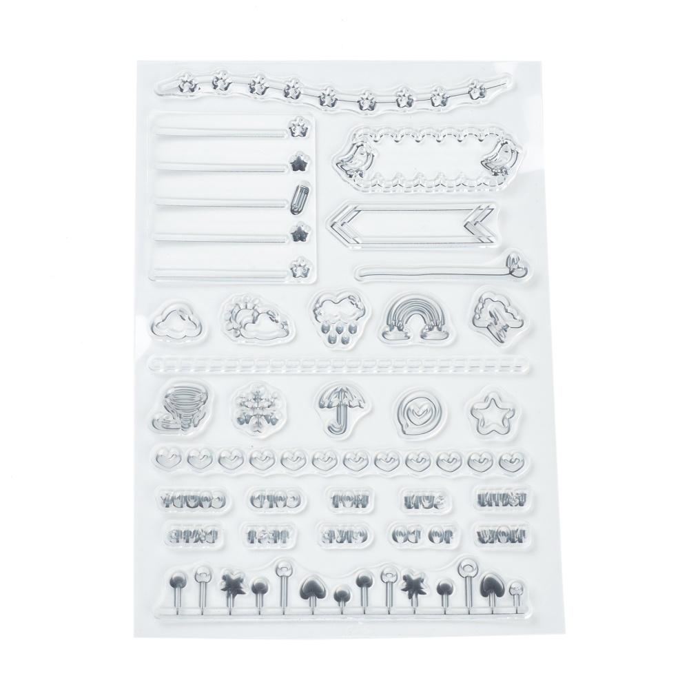 Silicone stamps, clearstamps mixed