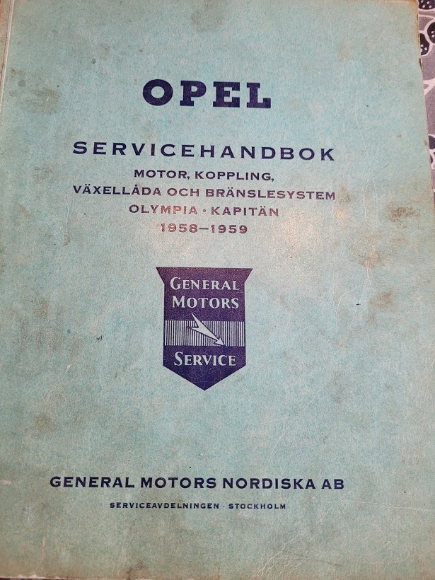 1958 - 1959 Opel Kapitän-Olympia Servicehandbok kap 6-8 på svenska