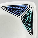 Hjördis Oldfors (Runa 1950s) White Bowl with Colorful Geometric Decor 13 cm