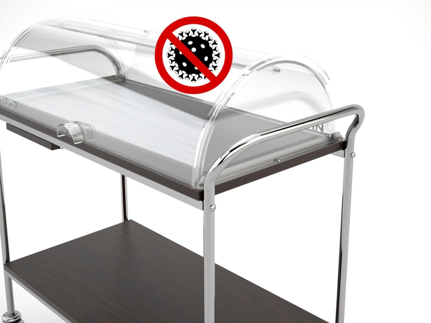 Serveringsvagn Hira Clear med plexiglasskydd - 3