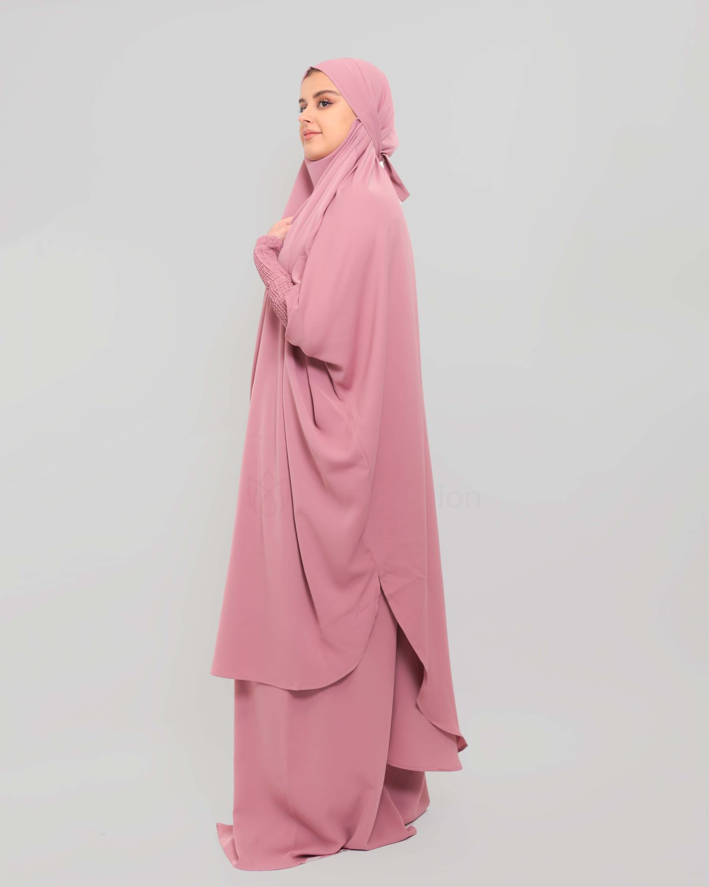 Two piece Jilbab Abaya - Mauve - 2