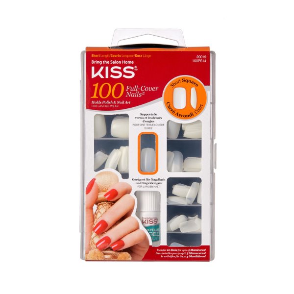 100 pack lösnaglar full cover short square