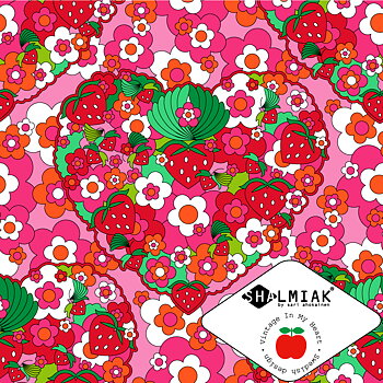 Berry Love Pink/Red - Tricotfabric