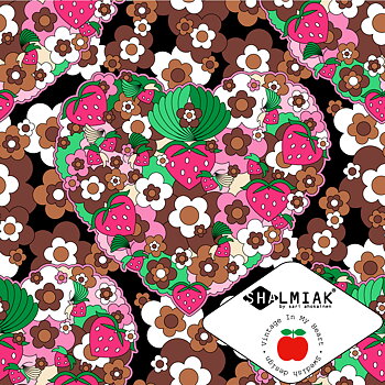 Berry Love Brown/Pink  - Tricotfabric