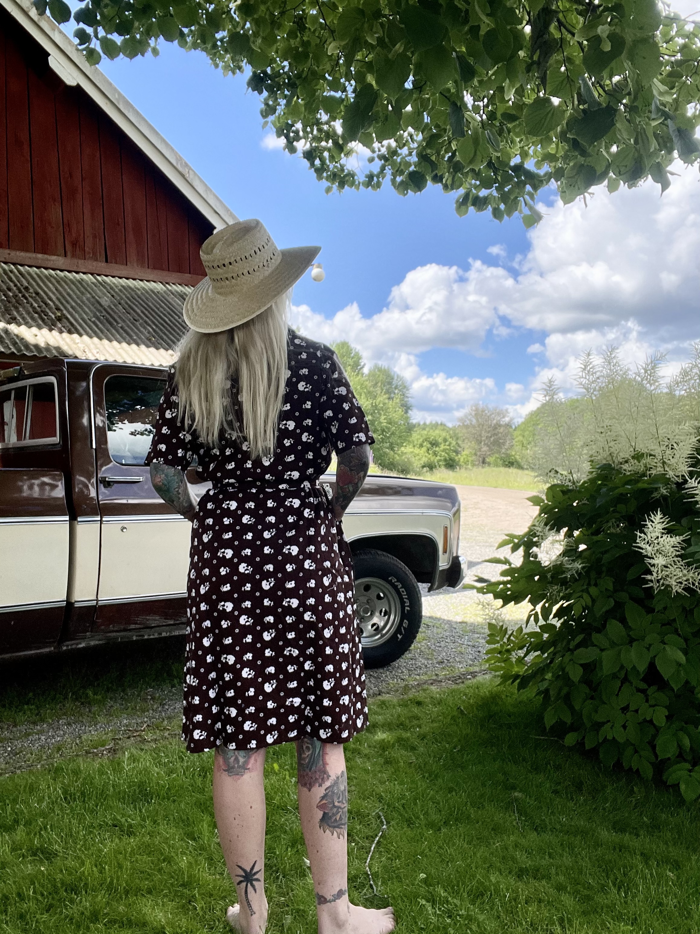 Skjortklänning brunblommig  - 7
