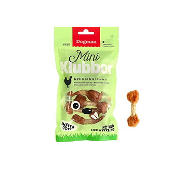 Dogman Miniklubbor med kyckling XS 80g