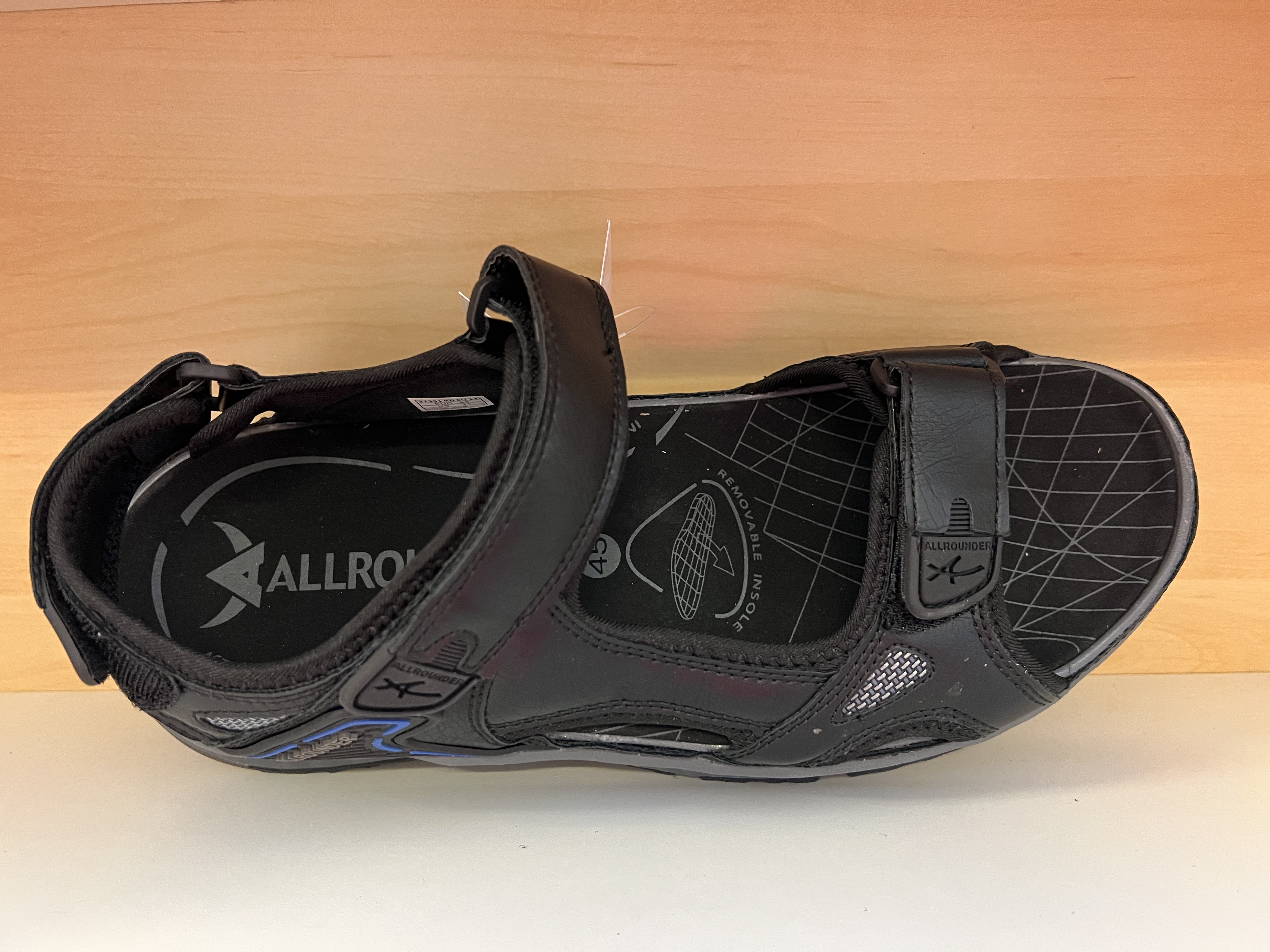 Herr-sandal  ALLROUNDER "HONDURAS".  Svart nubuck, uttagbar innersula (Anatomisk) - 3