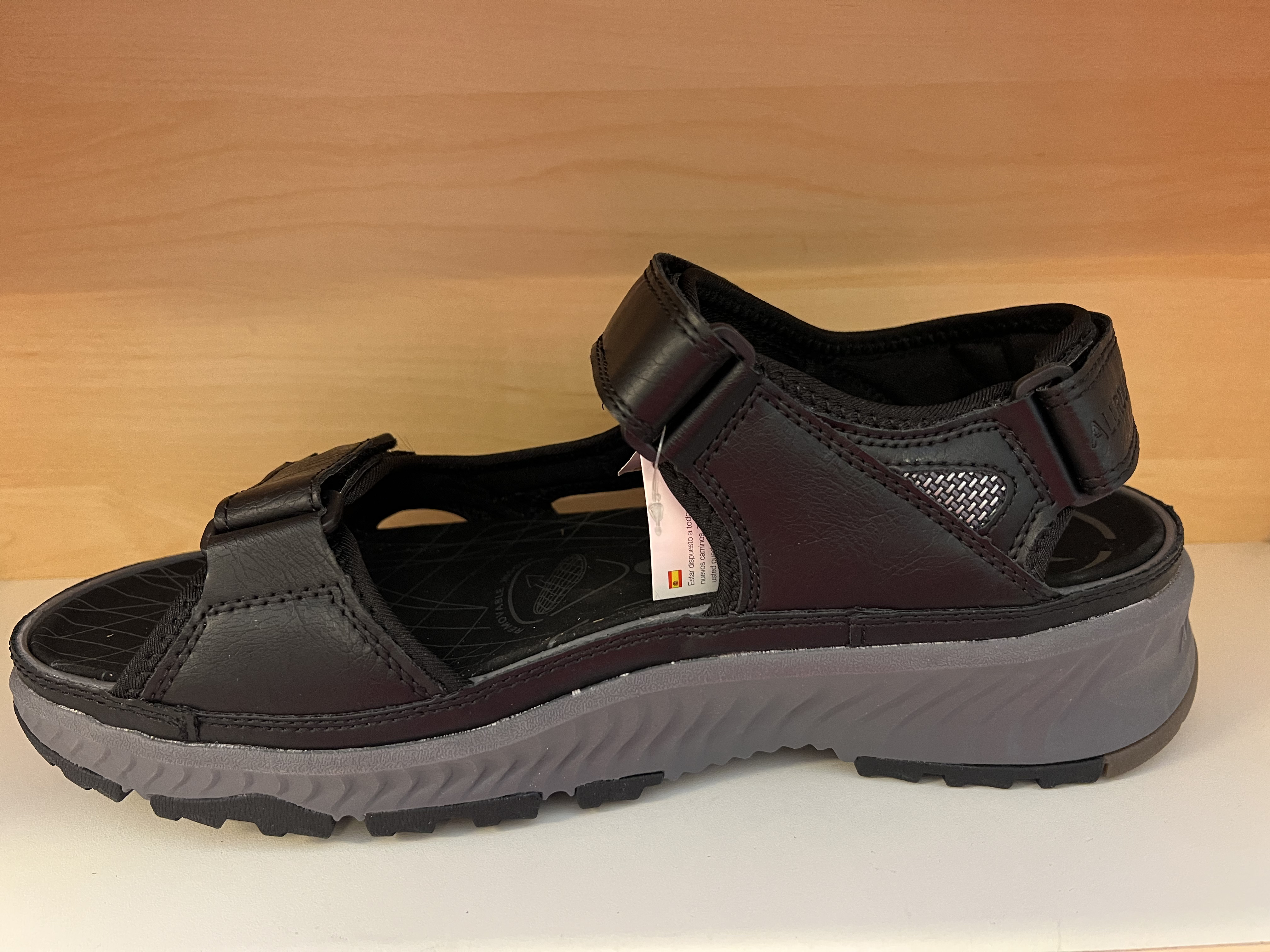 Herr-sandal  ALLROUNDER "HONDURAS".  Svart nubuck, uttagbar innersula (Anatomisk) - 2