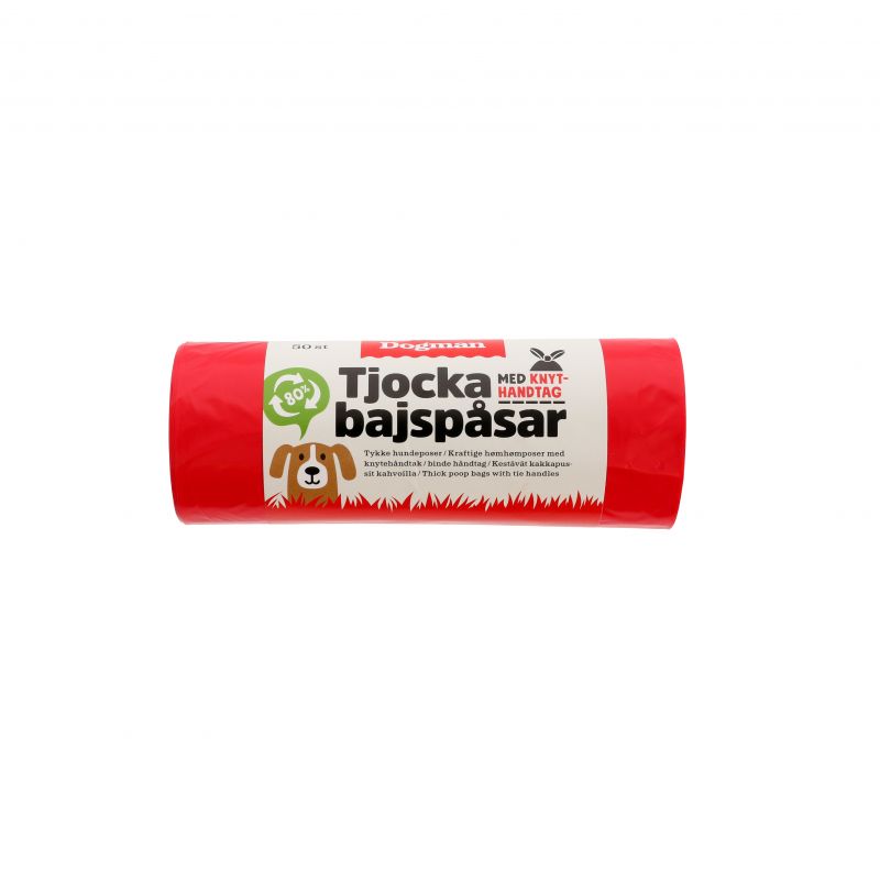 Dogman Bajspåsar med handtag 50p Röd