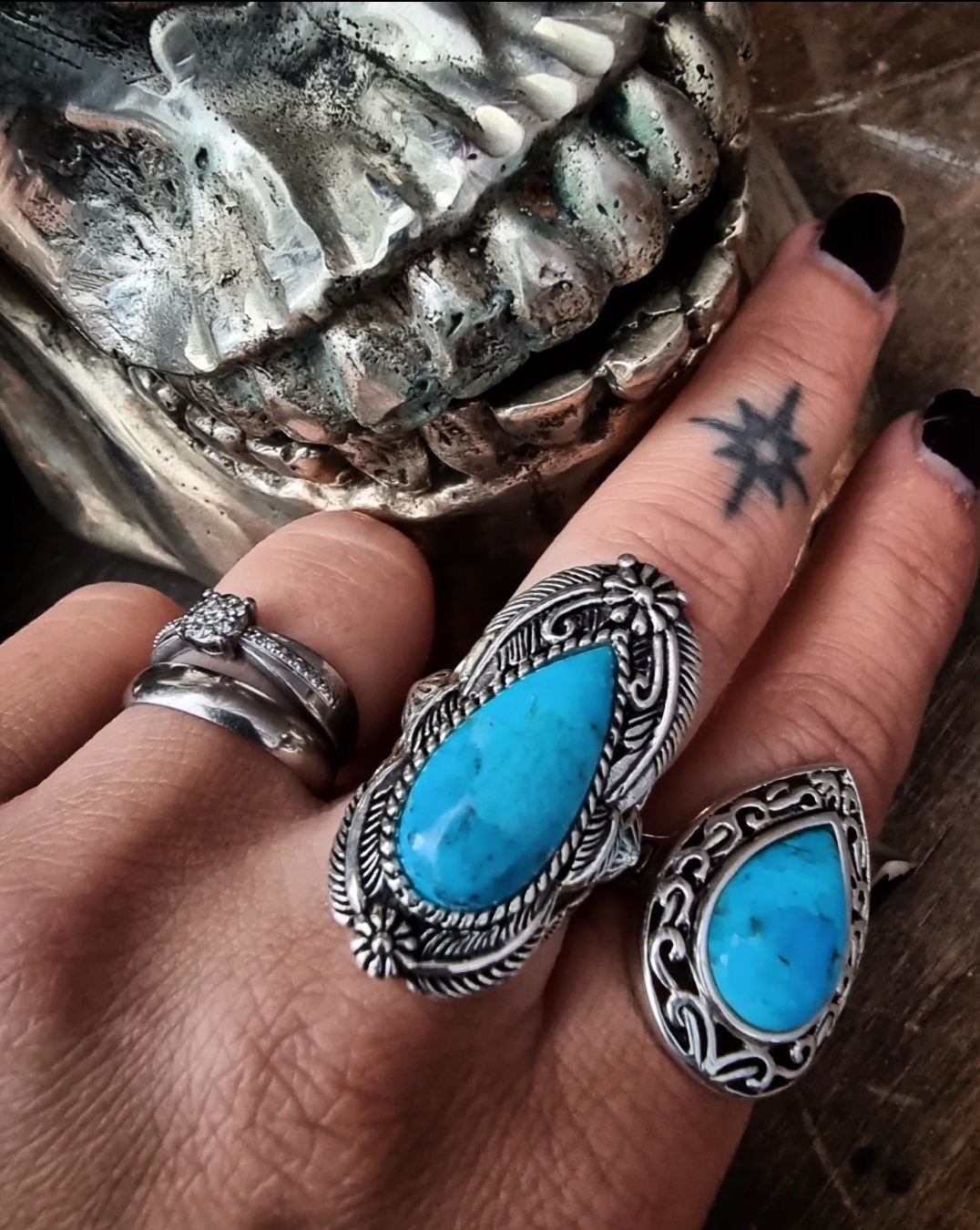Ring 925 Silver - Turquoise Shield - 4