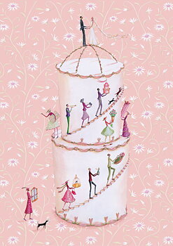 Wedding Cake Staircase Greeting Card