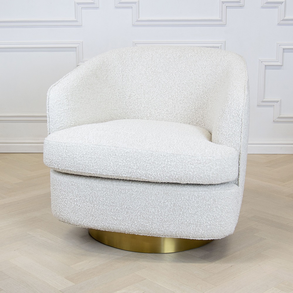 Bolly fåtölj vit bouclé - 9
