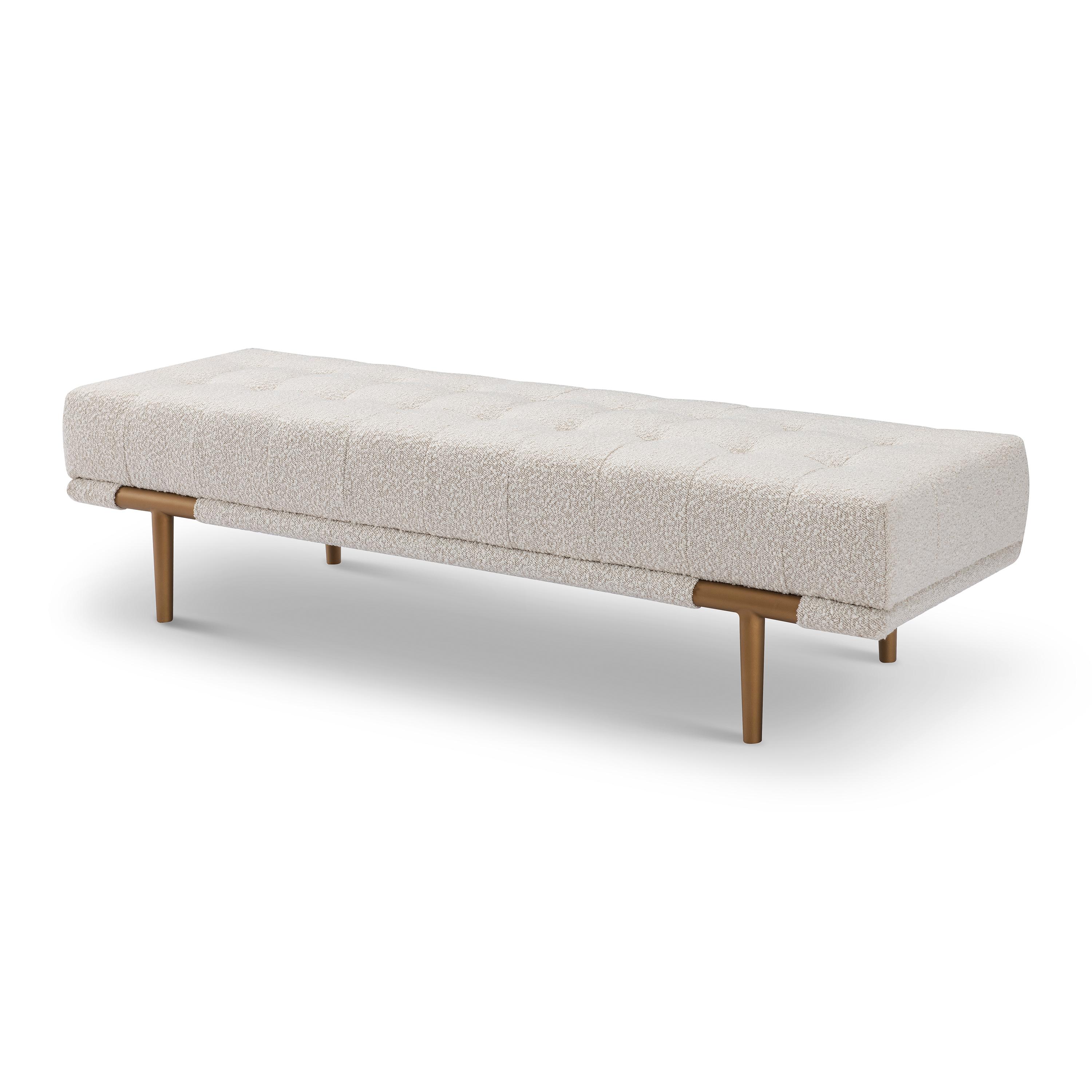 Bolly sittbänk vit bouclé