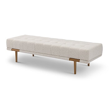 Bolly sittbänk vit bouclé