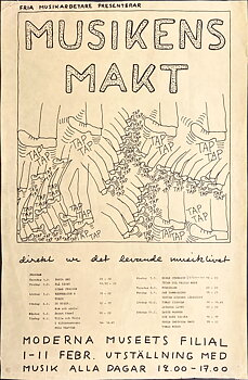 MUSIKENS MAKT - PANTA REI, KEBNEKAJSE, LASSE WERNER mfl. Det progressiva musiklivet i Sverige - Stockholm 1-11 Feb Konsertaffisch (1973)