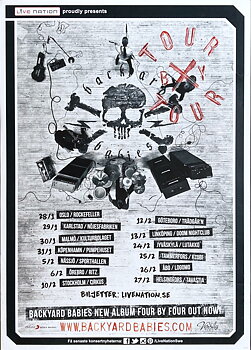 BACKYARD BABIES - Svensk / Europeisk Turnéaffisch (2016) 