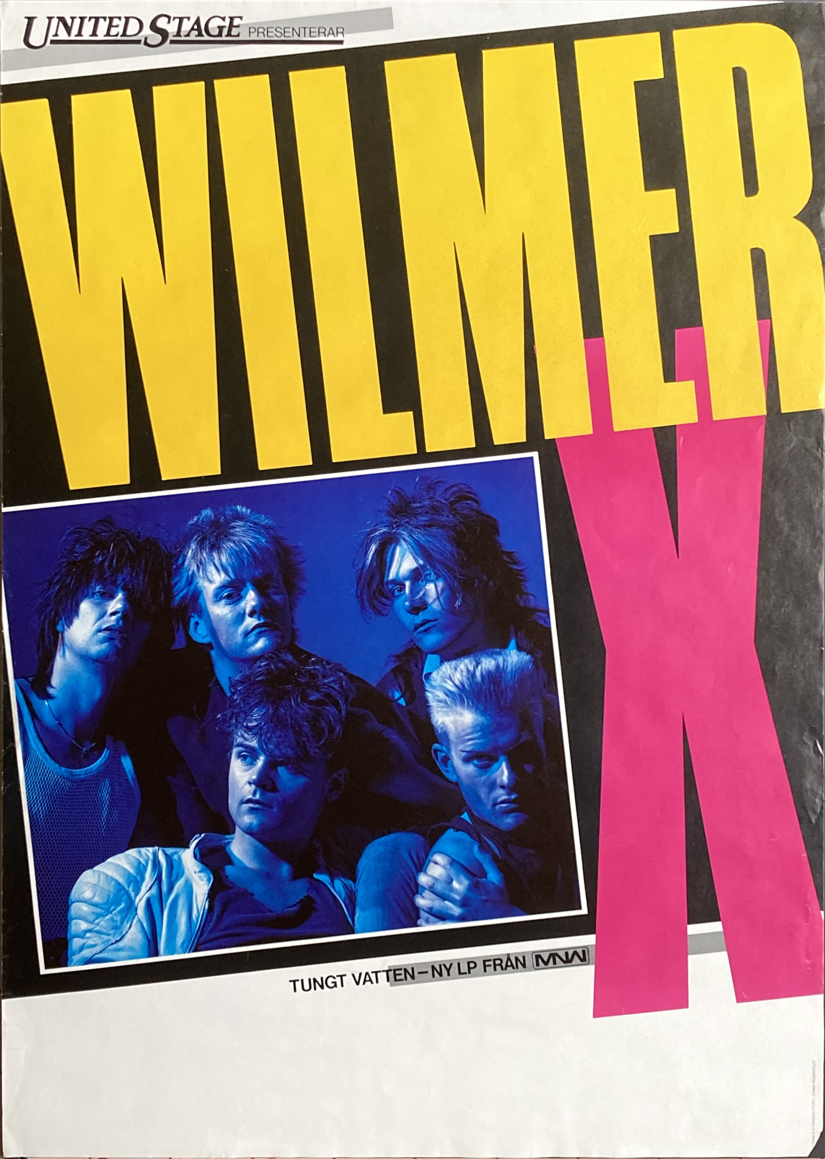 WILMER X - Swedish / Scandinavian TOUR poster (1986) 