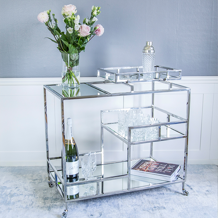 lyxig drinkvagn-silver