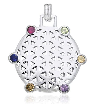 "Flower of Life"  Silver Halsband av Peter Stone 