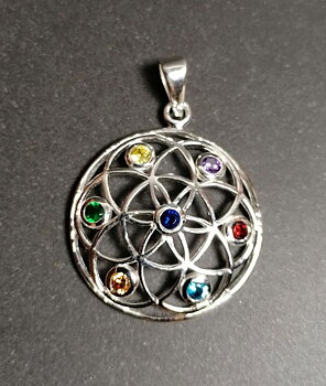 Seed of life Chakra Hänge  i Äkta Silver