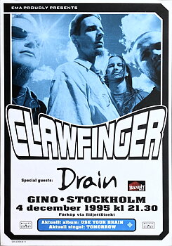 CLAWFINGER - Stockholm 4 Dec Konsertaffisch (1995)