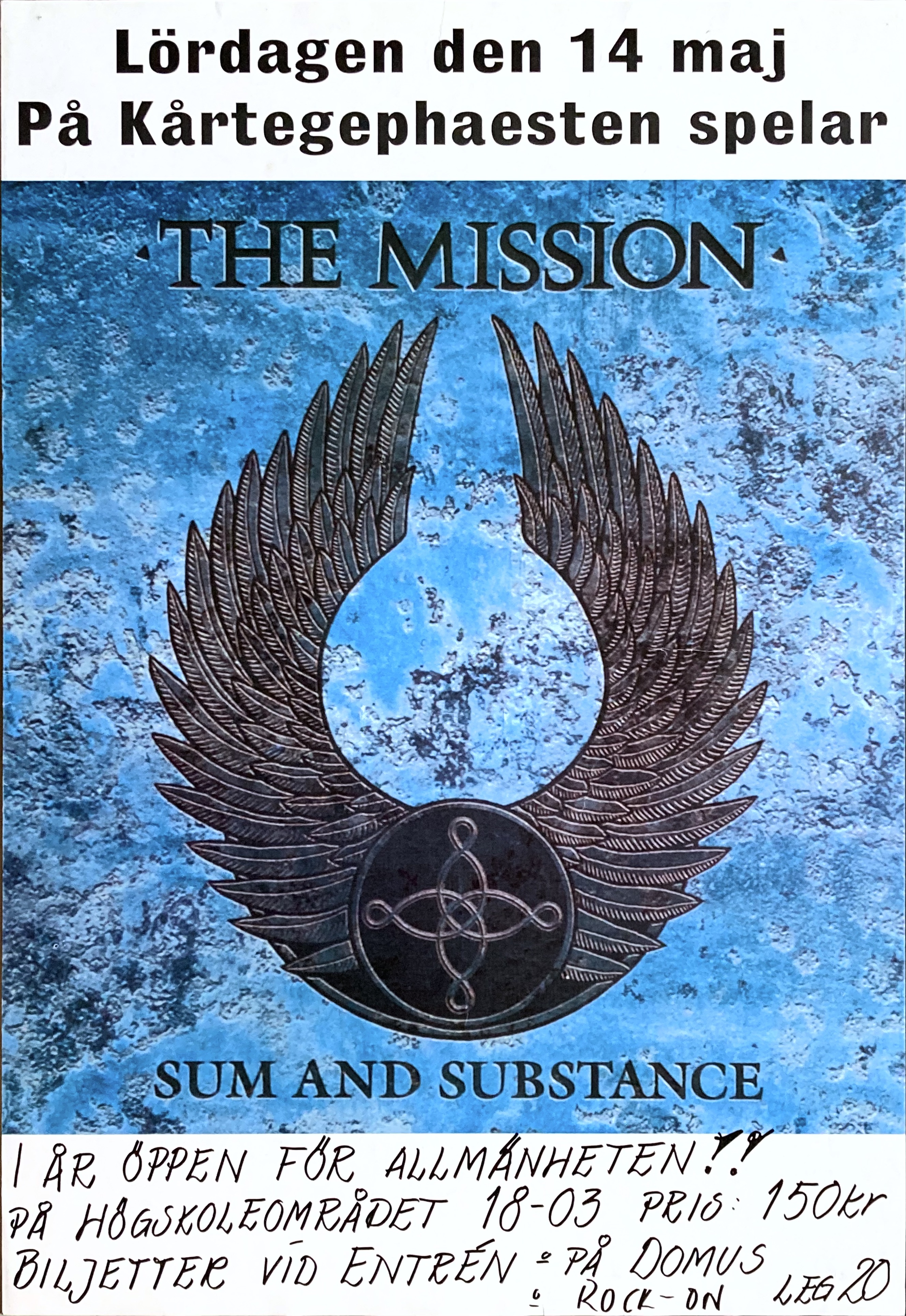 THE MISSION - Uppsala 14 Maj Konsertaffisch (1994)