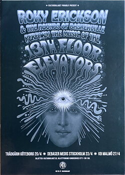 ROKY ERICKSON - Göteborg + Stockholm + Malmö 20-27 Apr Konsertaffisch (2016) 