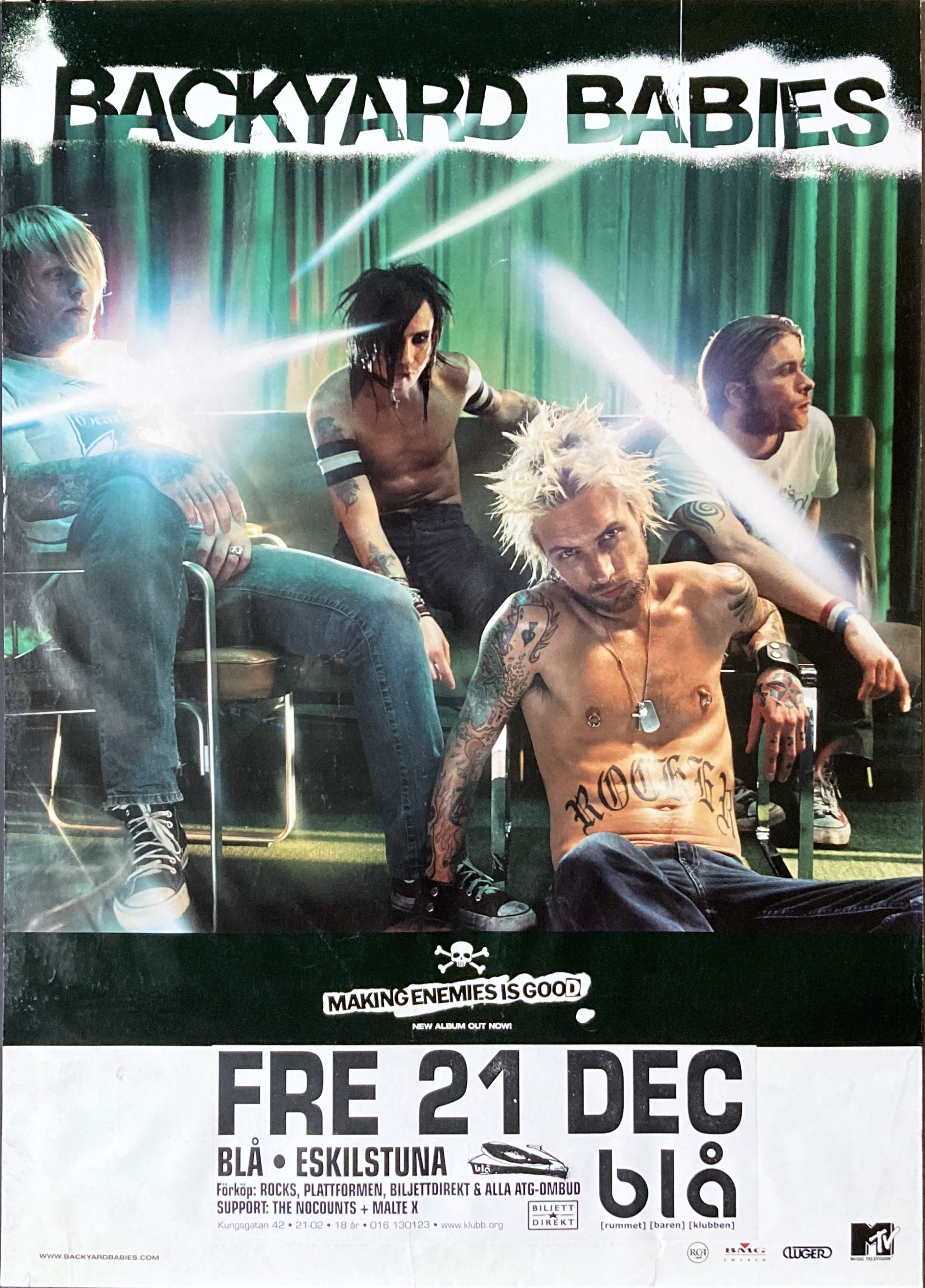 BACKYARD BABIES - Eskilstuna  21 Dec Concert poster (2001) 