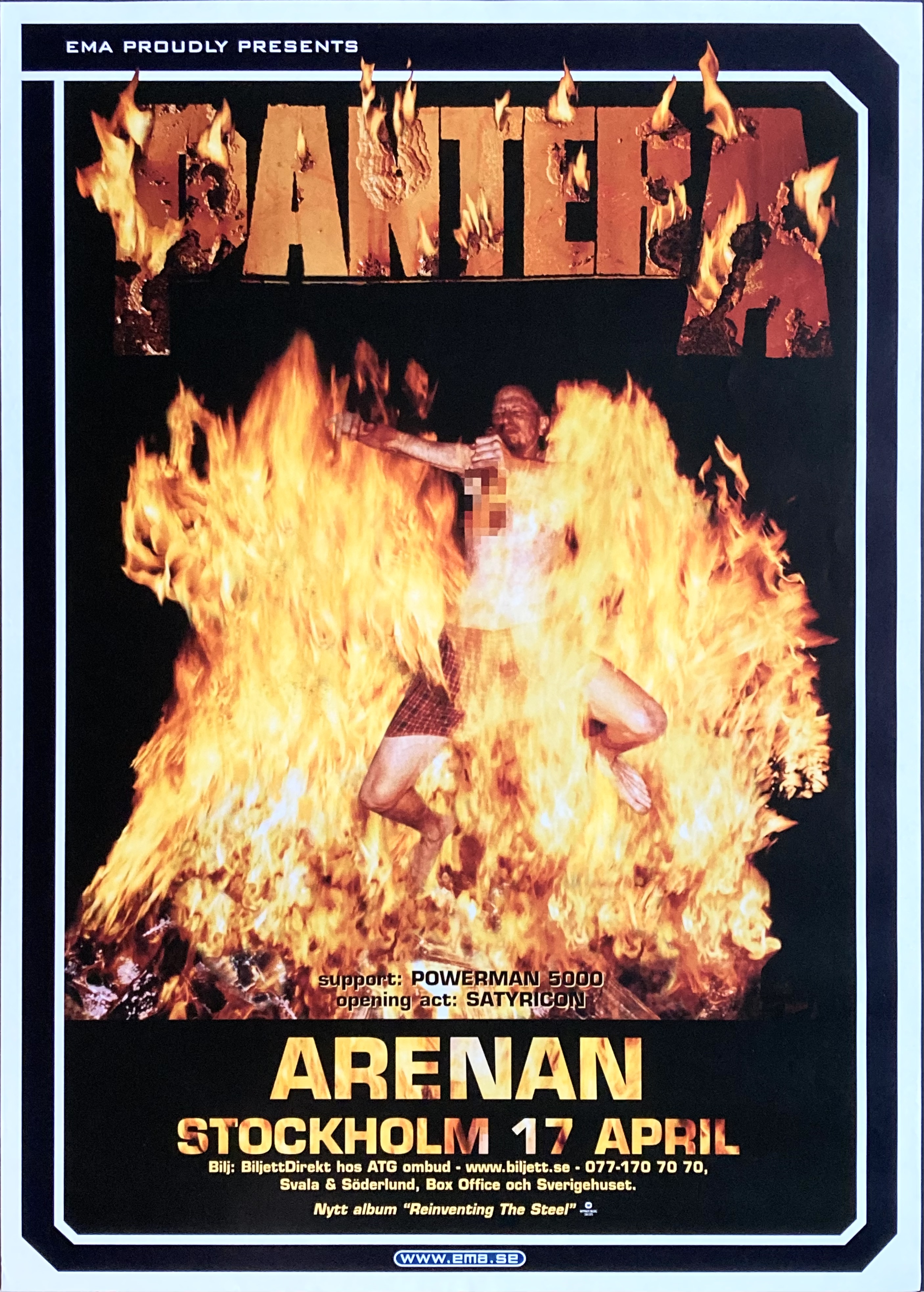 PANTERA - Stockholm  17 Apr Concert poster (2000) 