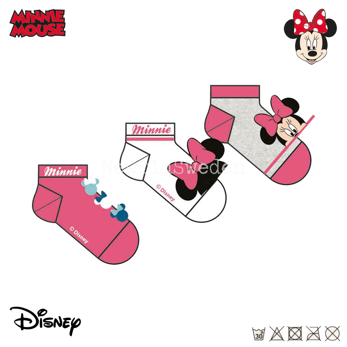 Socka 3-pack - Stl. 27/30 - Minnie Mouse Disney Originals 1850 - 3
