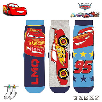 Socka Cars 3-pack - Stl. 23/26 - Disney Originals - 2150