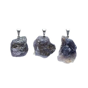 Iolite (water sapphire) rough gemstone pendant