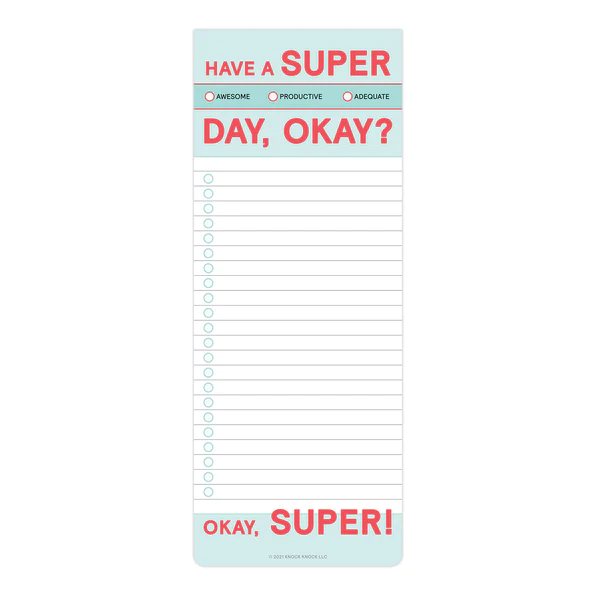 Have a Super Day Make-a-List Pad - 2
